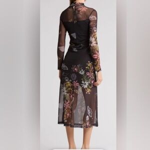 ALLSAINTS Floral Black Sheer Dress